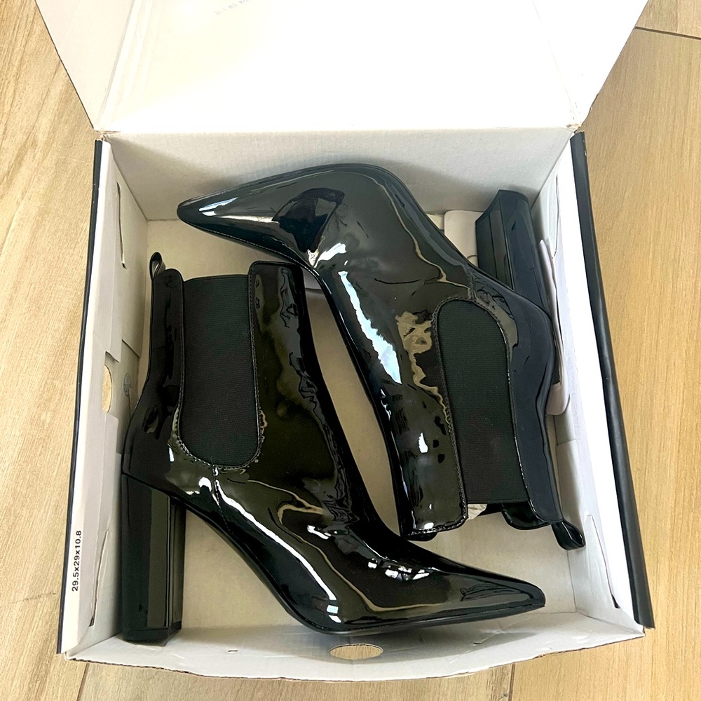 Black Patent leather booties